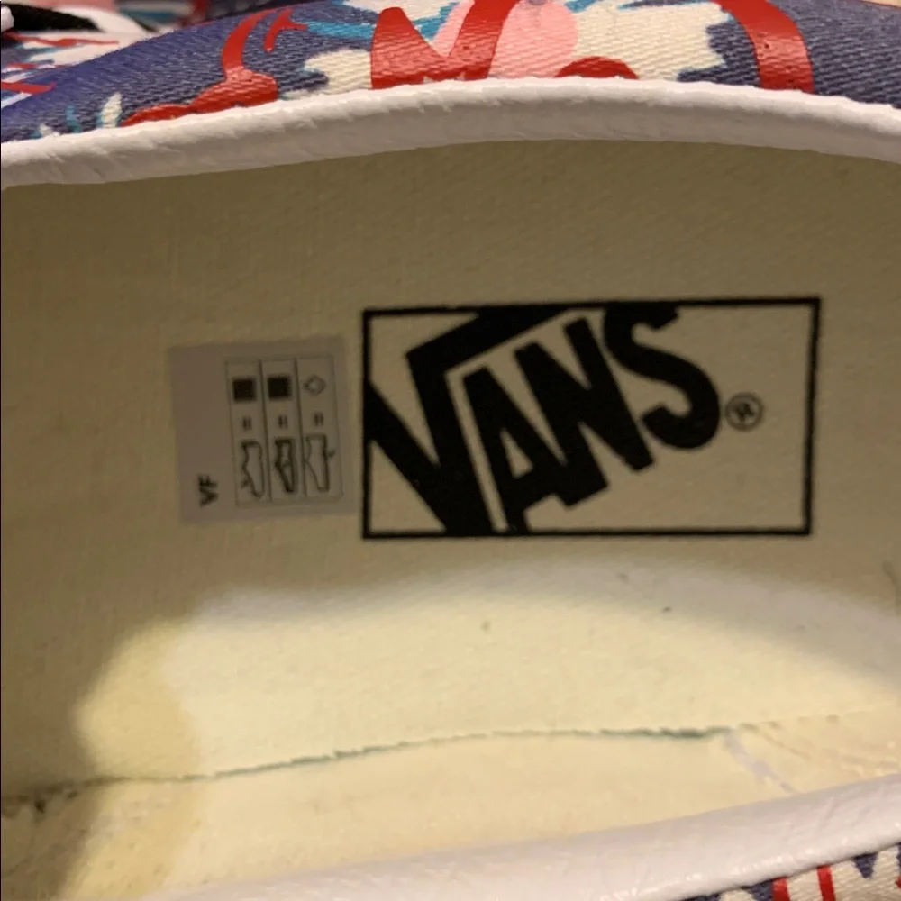 Vans Red and Blue Floral Slip-Ons - Picture 5 of 7